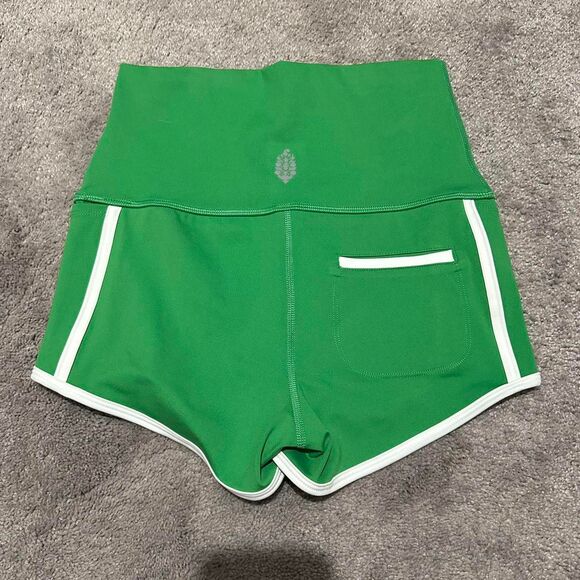Free People movement Island Time Shorts Small Green workout gym dance micro - Picture 5 of 8